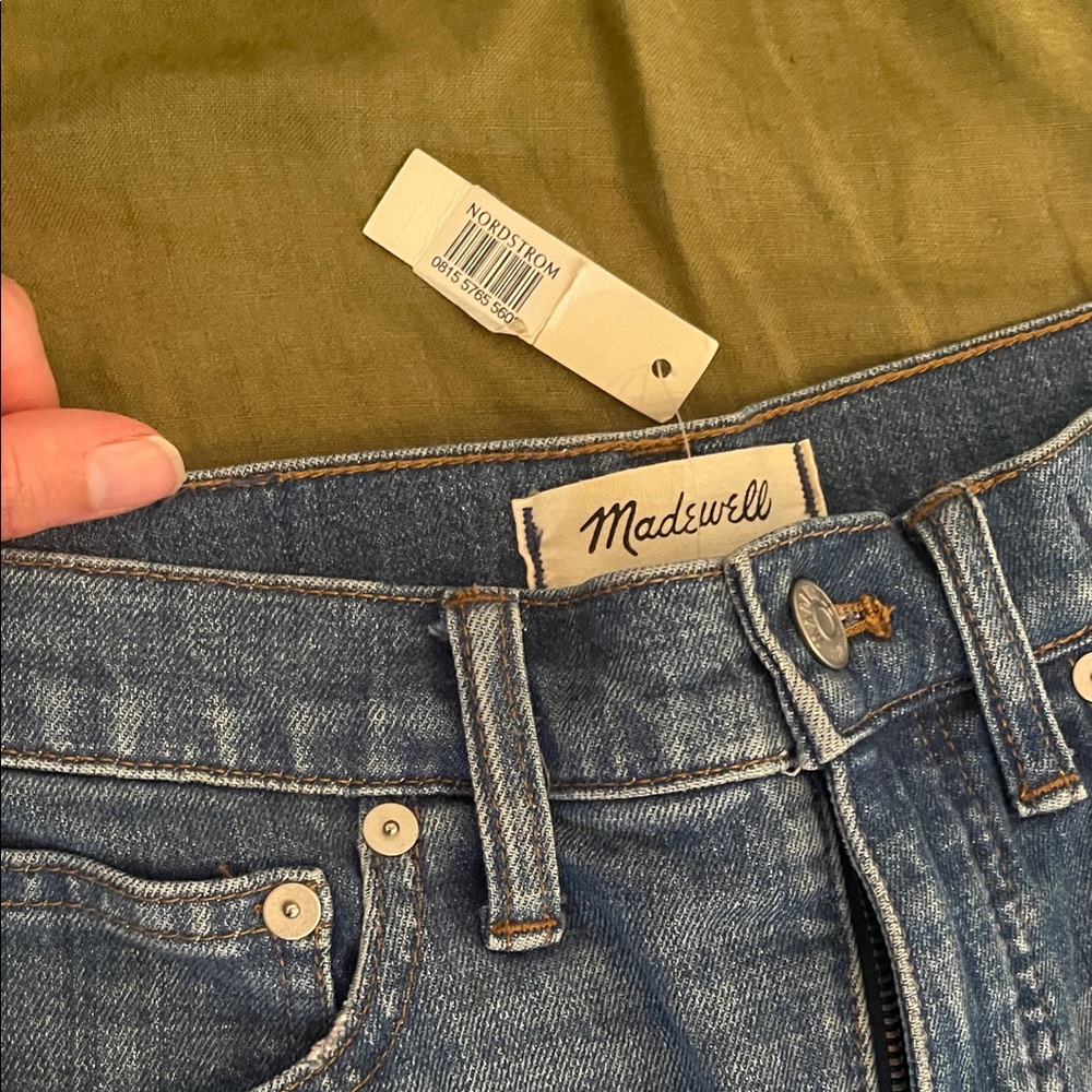 Madewell slim wide leg crop Blue Denim Jeans